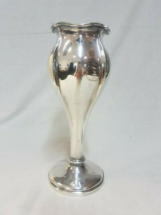 Antique Sterling Silver Art Nouveau Vase 1907 Zachariah Barraclough & Sons.  244g
