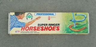 Vintage Diamond Professional Ringer Horseshoes Complete Set W/ Box