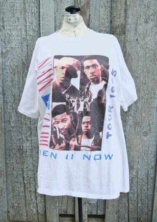 Vtg BOYS II MEN 1995 TOUR Rap R & B Single Stitch Tee T Shirt White Double Sided 2