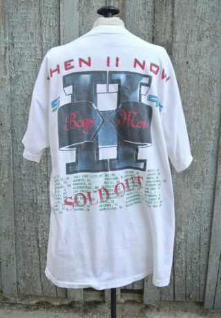 Vtg BOYS II MEN 1995 TOUR Rap R & B Single Stitch Tee T Shirt White Double Sided 3