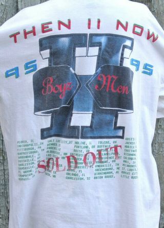 Vtg BOYS II MEN 1995 TOUR Rap R & B Single Stitch Tee T Shirt White Double Sided 4