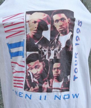 Vtg BOYS II MEN 1995 TOUR Rap R & B Single Stitch Tee T Shirt White Double Sided 5