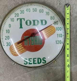 Vintage Todd Hybrid Seed Corn Thermometer Agriculture Advertisement 2
