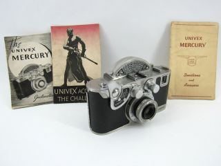 1938 Vintage 35mm Univex Mercury I Camera With Rapid Winder & Manuals