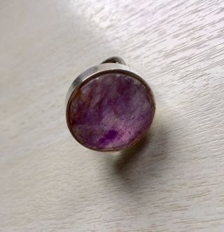 Vintage Randers Silver Amethyst Ring Danish Modernist Design 925 Sterling Sz 5.  5 2