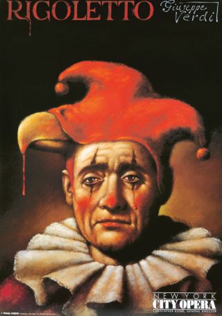 Vintage Poster Rigoletto York City Opera Oblinski Clown