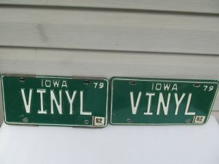 Matching Set Vintage Iowa License Plates 1979