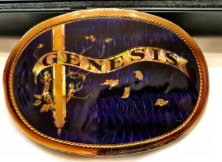 Genesis Vintage Pacifica 1978 Hologram Belt Buckle And Then There Were 3 Tour