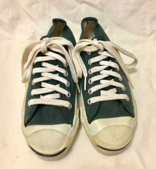 Vintage Converse Jack Purcell Made In Usa Green Size 3 1/2