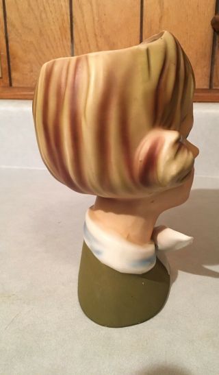 VINTAGE YOUNG LADY HEAD VASE HTF ENESCO JAPAN 7” 4