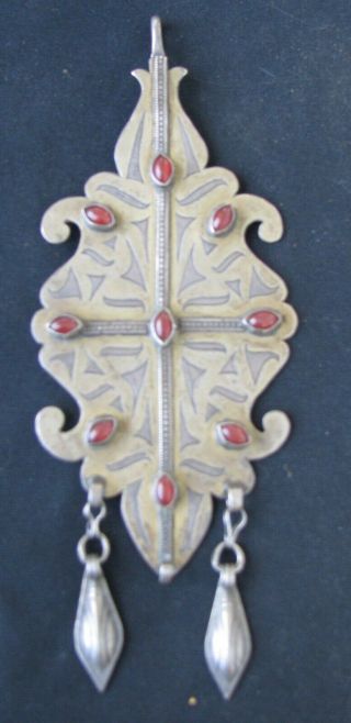 Antique Tekke Turkoman Silver Pendant Dated 1915 Turkmen Jewelry