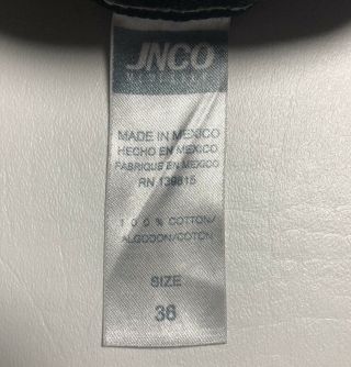 Vintage 90s JNCO Black Embroidered Skunk Skater Stripe Mens Jeans 36 32 5