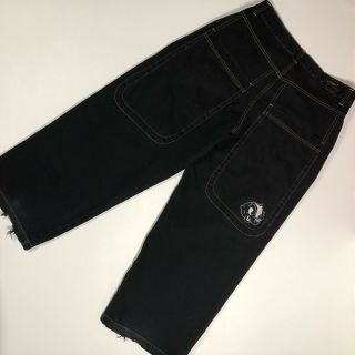Vintage 90s JNCO Black Embroidered Skunk Skater Stripe Mens Jeans 36 32 7