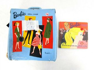 Vintage 1963 Mattel Ponytail Barbie Doll Case W/skipper Doll,  Clothes,  Records