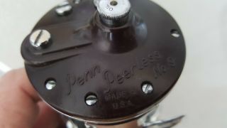 Vintage Penn Peerless No 9 Fishing Reel USA Made 5