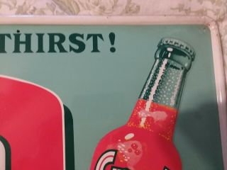 RARE 1950 ' s DRINK ORANGE CRUSH EMBOSSED METAL SIGN SODA POP BOTTLE KIST COKE 66 8