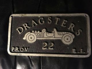 Vintage Car Club Plate Plaque Dragsters Providence,  Ri