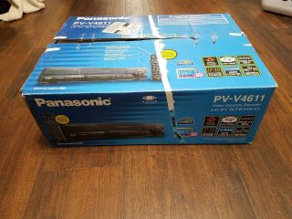 Panasonic Pv - V4611 Vintage Vhs Vcr Hi Fi Stereo In Open Box With Remote Etc