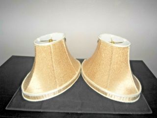 Lampshades A Pair Vintage 10 " H X 16 " L X 10 " W Oval Shaped Fabric Specialty Shades