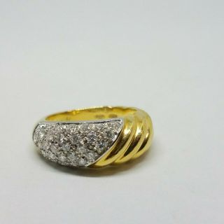 Damiani Vintage 18k Yellow White Gold Diamond Ring 7.  0 G
