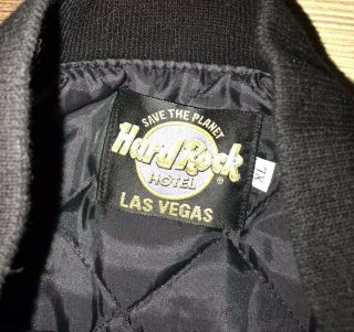 Hard Rock Hotel Las Vegas Vintage 90s Wool Leather Varsity Letter Jacket Mens XL 3