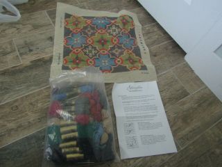 Glorafilia 4049 Moorish Tiles Needlepoint Kit & Yarn England Vintage 15 " X15 "