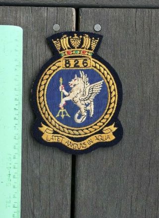 British 826th Royal Navy Air Squadron Patch With Motto