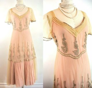 Nataya Victorian Style Dress M Pink Lace Gown Vintage Romantic Nwt