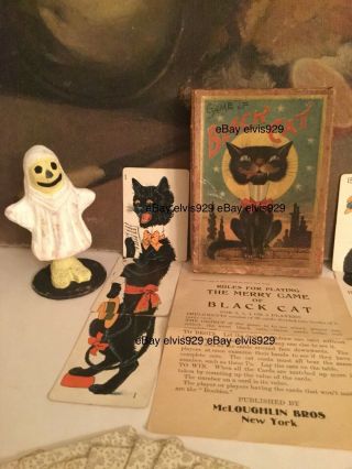 RARE 1905 The Merry Black Cat Halloween Game McLoughlin Bros NY Complete 3