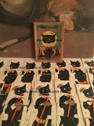RARE 1905 The Merry Black Cat Halloween Game McLoughlin Bros NY Complete 6