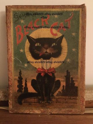 RARE 1905 The Merry Black Cat Halloween Game McLoughlin Bros NY Complete 9