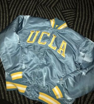 Vintage 80 ' s Starter UCLA Satin Jacket Medium Blue Gold Bruins Collegiate VTG 4