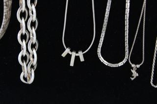 10 x Vintage.  925 Sterling Silver CHAIN NECKLACES inc.  Choker,  Collar (212g) 4