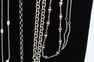 10 x Vintage.  925 Sterling Silver CHAIN NECKLACES inc.  Choker,  Collar (212g) 8