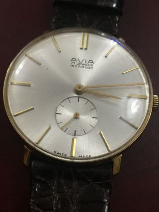 Rare Vintage Avia Mechanical Mens Gents Wristwatch Watch Stunning