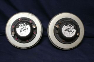 Vintage Matched Pair Peavey 22a Compression Horn Drivers 8 Ohm Pa Speakers A2