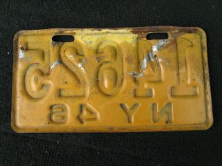 Vintage 1946 NY York Motorcycle License Plate 2