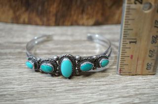 Vtg Sterling Silver Native American Turquoise Cuff Bracelet 16 Grams