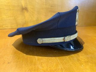 Vintage Cravenette NYPD Police Uniform Cap made by Tanan Uniform Cap Co.  60s? 6