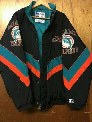 Miami Dolphin Jacket 35 Year Old Vintage Starter Authentic Pro Line Nfl Size Xl