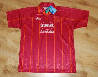 ASICS AS ROMA SHIRT 1996/97 DEADSTOCK 90 ' S MAGLIA FOOTBALL VINTAGE JERSEY 8