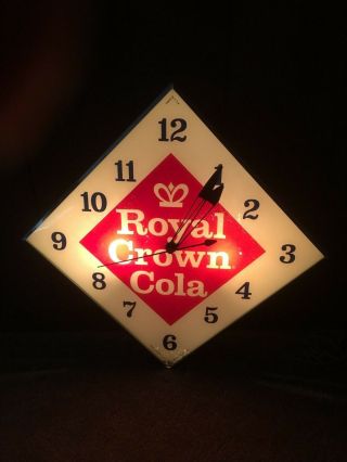 Vintage Royal Crown Rc Bubble Glass Clock Cola Drink Advertising Sign Pam Brand