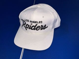 Vintage Los Angeles Raiders Snapback Sports Specialties White Script The Twill