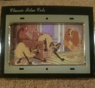 Rare Disney Lady Tramp Si And Am Le 50 Filmstrip Cel Pin For My Schnauzer Baby