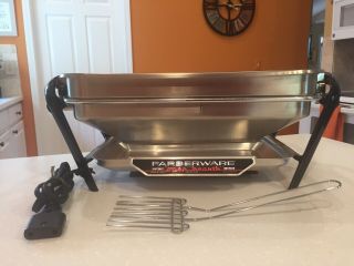 Vintage Classic Farberware Open - Hearth Indoor Electric Grill Model 450a & Fork