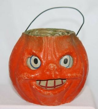 Vintage Halloween Jol Lantern Paper Mache