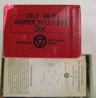 RARE RETRO Colt 3x RED BOX INVERTED sniper Croshair Reticle UNISSUED IN THE BOX 2