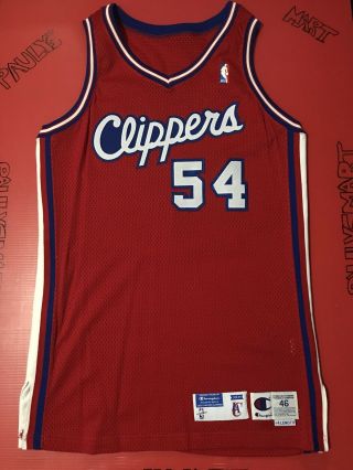 Authentic Los Angeles Clippers Rodney Rogers Game Worn Jersey 46 Procut Vtg