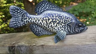 Black Crappie Fish Decoy By Jacob Sazama - Ice Spearing Lure