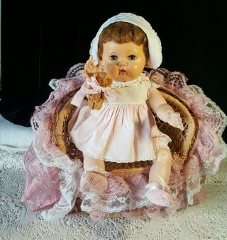 16 " Vtg.  American Character 16 " Tiny Tears Doll W Orig.  Outfit - For 1